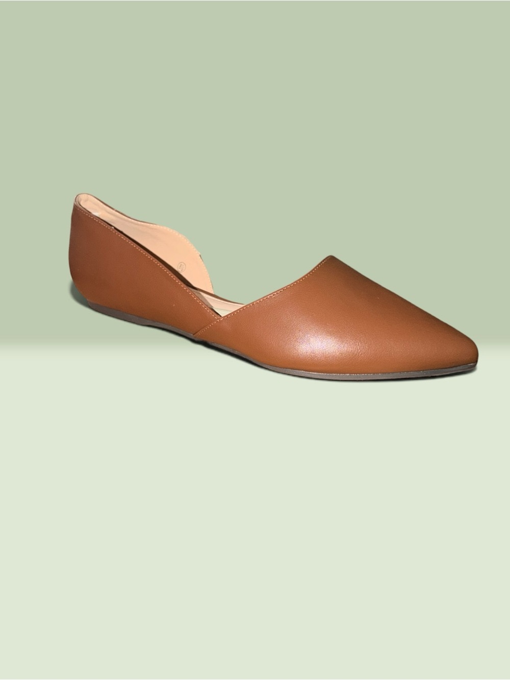 Classic Pointed Toe D'Orsay Flat - Brown
